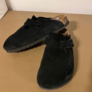 Birkenstock Clogs Boston Soft Footbed Suede Leather